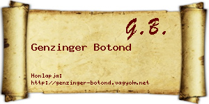 Genzinger Botond névjegykártya