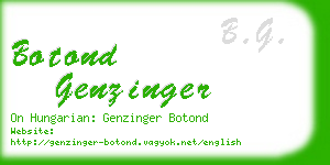botond genzinger business card
